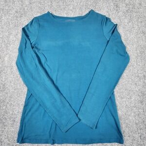 Coldwater Creek Womens XS Supima Cotton Spandex Long Sleeve Tee Teal‎ Blue Shirt